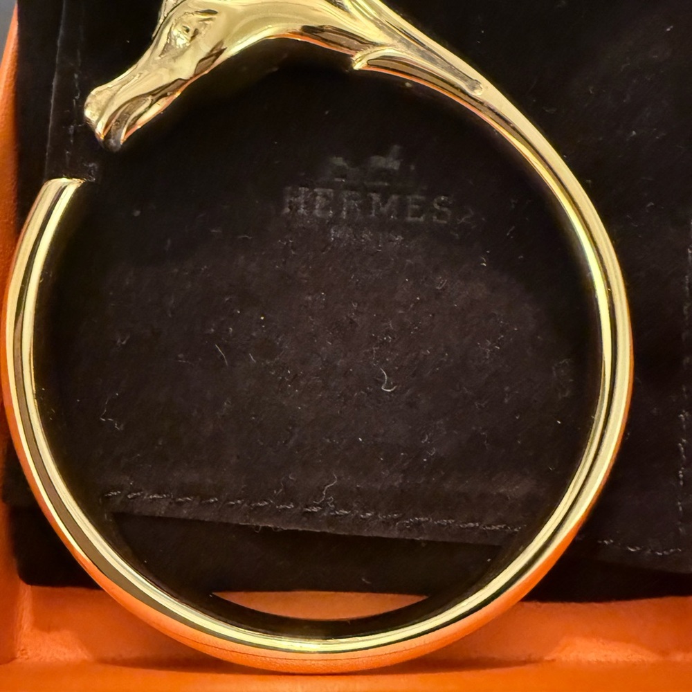 Hermès Gold Cheval 1999 - 2000 Equestrian Horse Bangle - Picture 2 of 8